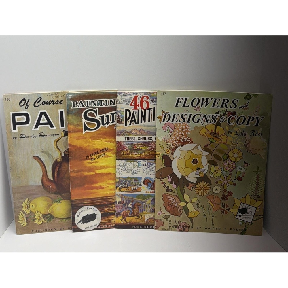 VTG Walter T. Foster Art Instruction Books Painting Guides How To (Lot Of 4) - Picture 1 of 5
